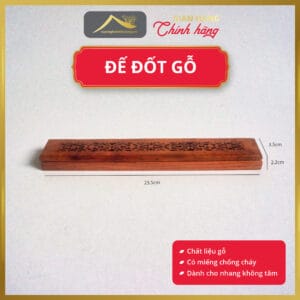Đế Đốt Nhang Trầm Hương Không Tăm Bằng Gỗ